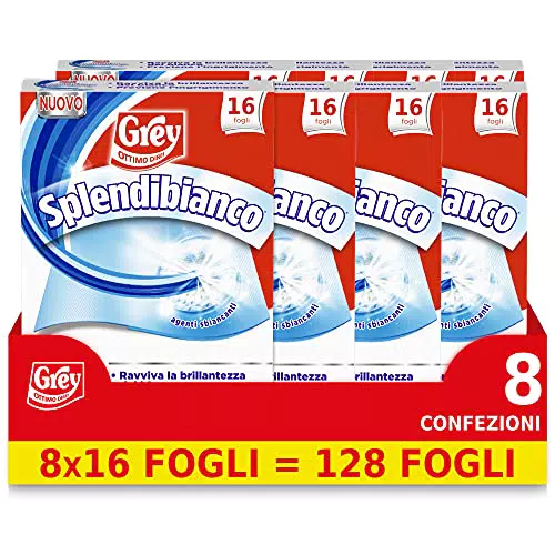 Grey Acchiappacolore Splendibianco, Fogli Ravviva Intensità Capi Bianchi