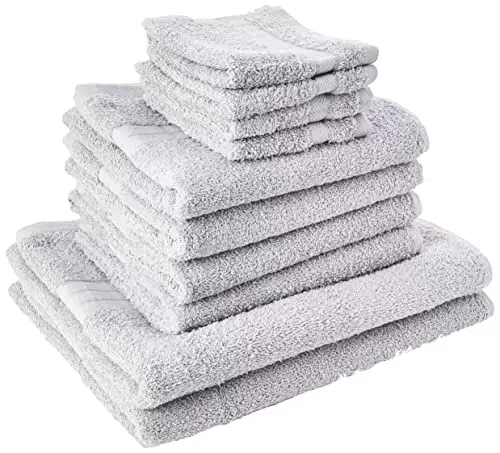 Highams morbido asciugamani Set Regalo, Cotone, Grigio Argento