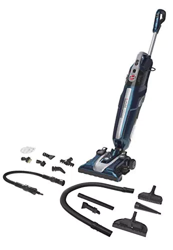Hoover H-Pure 700 Steam HPS700 011, Aspirapolvere Multifunzione 2in1 che Aspira e Pulisce a Vapore Contemporaneamente o Separatamente, 1700 W, 0.5 Litri, Plastica, Blu