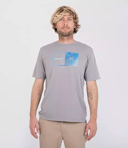 Hurley Evd Wash Halfer Gradient Tee SS Maglietta, Particelle Grigie