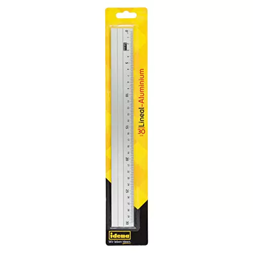 Idena 602122 - Righello in alluminio, 30 cm, colore: Argento