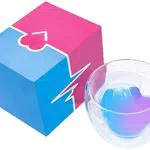 tazza da caffè in vetro borosilicato a doppia parete, motivo cuore