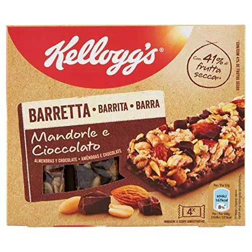 Kellogg's Barretta Mandorle e Cioccolato, 128g