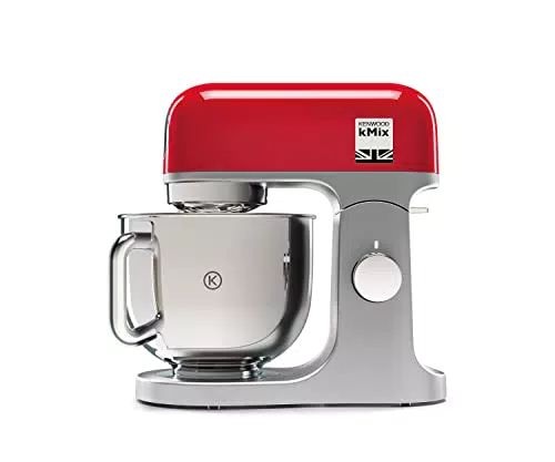 Kenwood KMX750RD Impastatrice Planetaria Robot da Cucina Mixer, 3 Ganci di Miscelazione, Potenza 1000 W, Ciotola da 5 Litri, Acciaio, Plastica, Rosso