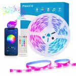 Maxcio Striscia LED, Smart 15m WiFi RGB Compatibile con Alexa e Google Home