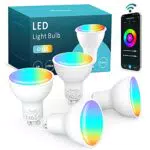 Maxsure GU10 Alexa, 5W=50W 500LM GU10 LED, Faretti GU10 Intelligente Multicolore Dimmerabile GU10 Smart WIFICompatibile Google Homeampadina LED GU10 Telecomando APP Controllo Vocale