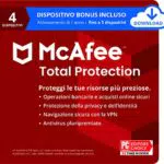 McAfee Total Protection 2023, 4 Plus 1 dispositivi, Software antivirus e di sicurezza Internet