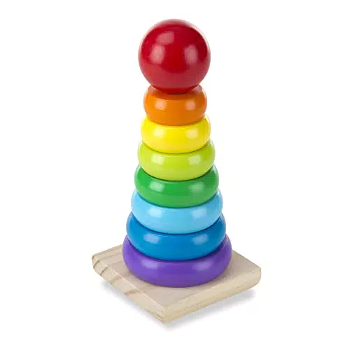 Melissa & Doug - Impilatore Anelli Arcobaleno in Legno