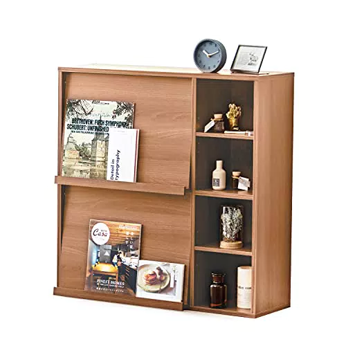Iris Ohyamaobile contenitore con 4 ripiani e 2 ante pieghevoli/Armadio in legno/Ripiano ribaltabile