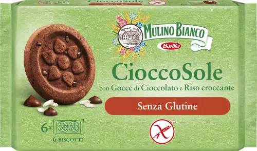 Mulino Bianco Biscotti Frollini Senza Glutine al Cioccolato e Riso con Gocce di Cioccolato