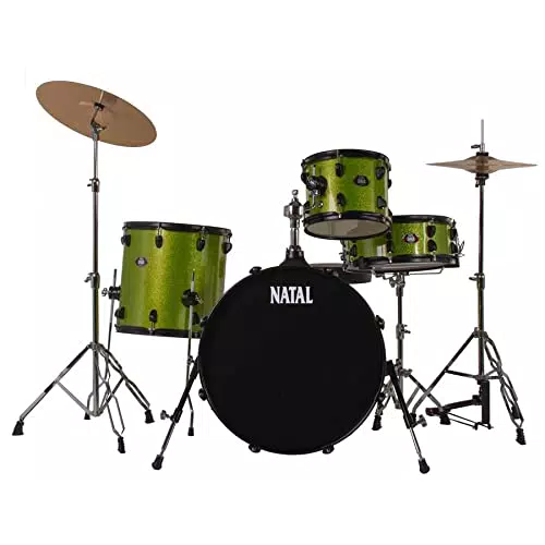 NATAL - DNA TX20 4 PEZZI ACID GREEN - BLACK HARDWAREet Batteria Acustica in Tiglio