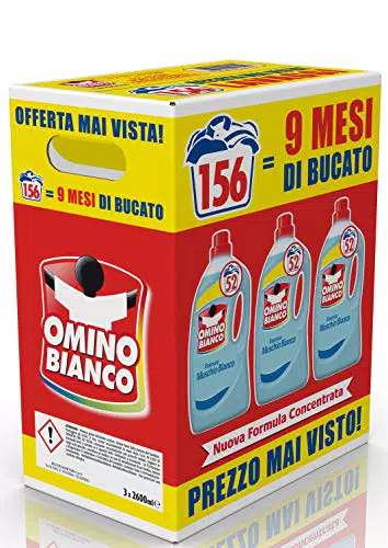 Omino Bianco - Detersivo Lavatrice Liquido, 156 Lavaggi
