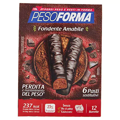 Pesoforma 12 Barrette Fondente Amabile, Pasto sostitutivo proteico