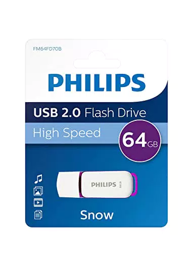 Philips Pen Drive 64gb USB 2.0 FM64FD70B pendrive chiavetta chiavina pennina ad altà velocità 64 gb con capuccio e portachiavi