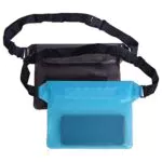 Pinsheng 2 Pezzi Marsupio Impermeabile Subacqueo, Borsa Impermeabile Mare con Cintura Regolabile Custodia Impermeabile per Cellulare Documento per Spiaggia Nuoto Barca Donna Uomo