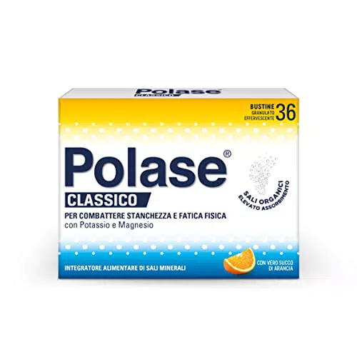 Polase Classico, Integratore Alimentare di Magnesio e Potassio, Gusto Arancia, 36 Bustine