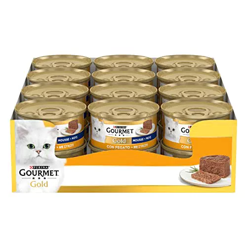 Purina Gourmet Gold Mousse Cibo Umido per Gatti con Fegato