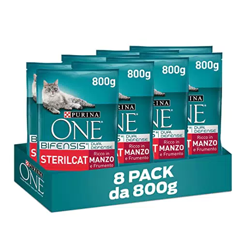 Purina One Bifensis Sterilcat Croccantini per Gatti Sterilizzati con Manzo e Frumento