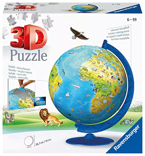 Ravensburger - Puzzle 3D Globo, Età Consigliata 6+