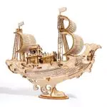 Robotime Puzzle 3D in Legno per Bambini e Adulti Kit di Costruzione di Barche Rompicapo Artigianale Kit Fai-da-Te per Bambini dagli 8 Anni in su