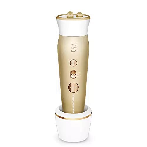 Rowenta LV7030 Massaggiatore Viso e Occhi Elettrico con Effetto Lifting, 2 Testine Intercambiabili per Tonificare il Viso
