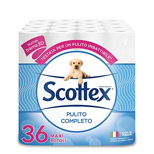 Scottex Pulito Completo Carta Igienica, Confezione da 36 Rotoli Maxi