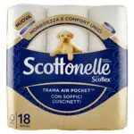 Scottonelle Carta Igienica Soffice e Trapuntata, Confezione da 18 Rotoli