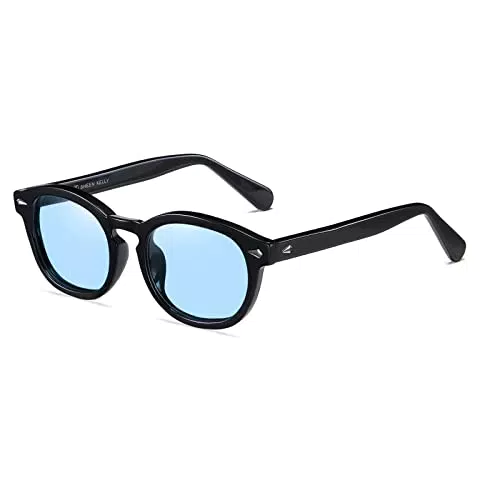 SHEEN KELLY TR90 Vintage UV400 Occhiali da sole colorati retrò moda donna Tony stark occhiali da sole rotondi Blu