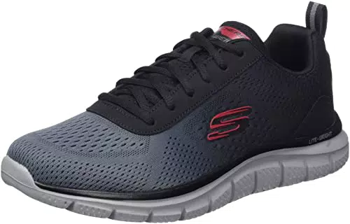 Skechers 232399 BKCC, Scarpe da Ginnastica Uomo, Black Mesh/Charcoal Trim