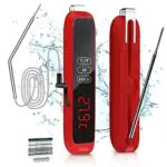 Termometro Cucina Digitale Termometro da Carne con 2 Sonda Lunga Acciaio Inossidabile Sonde & Filo Lungo & Magnete Display LCD con Controluce Termometri per Carne