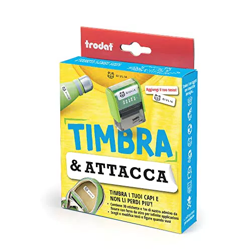 Trodat Timbra & Attacca - Timbro componibile per tessuti ideale per contrassegnare i vestiti e gli oggetti dei bambini