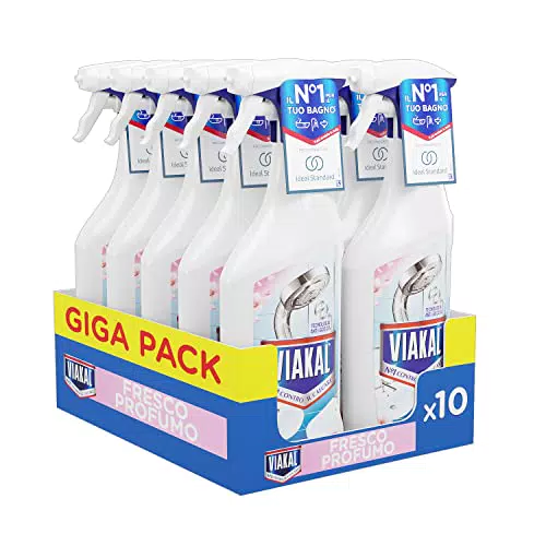 Viakal Fresco Profumo Spray Anticalcare, 10 Confezioni, Fragranza Rosa di Primavera