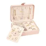 Voova Rosa Portagioie Da Viaggio, 270g Portable Piccolo Cofanetto Portagioie per Donna Ragazza