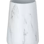 WENKO Bicchiere portaspazzolini Adrada bianco ceramica - Portaspazzolino per spazzolini e dentifricio