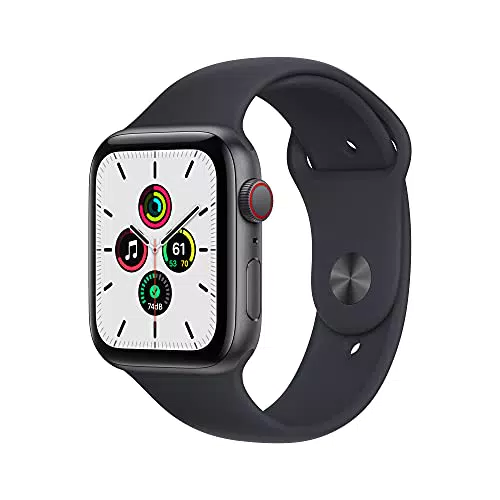 Apple Watch SE Smartwatch con cassa in alluminio grigio siderale con Cinturino Sport color mezzanotte - Regular. Fitness tracker