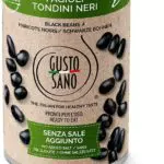 GUSTO SANO FAGIOLI TONDINI NERI BIOLOGICI. Legumi 6 pacchi da 400 Gr. Fagioli in scatola Bio