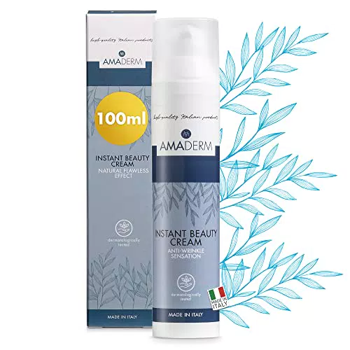 AMADERM Instant Beauty Men 100ml, Crema Uomo Viso e Contorno Occhi con Effetto 3 in 1 - Antirughe