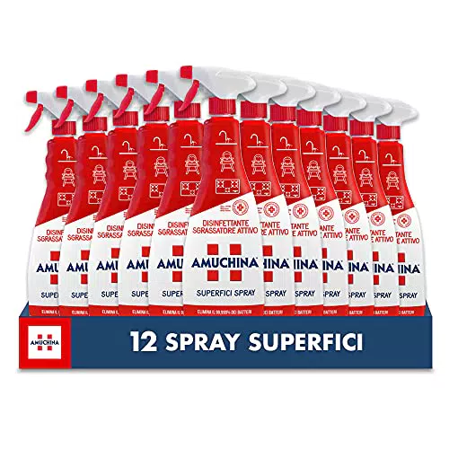 Amuchina Superfici Spray Disinfettante, 12 Flaconi da 750 ml