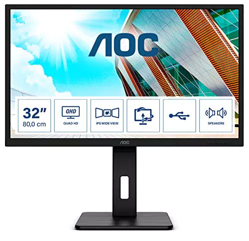AOC Q32P2 - Monitor QHD da 32", regolabile in altezza