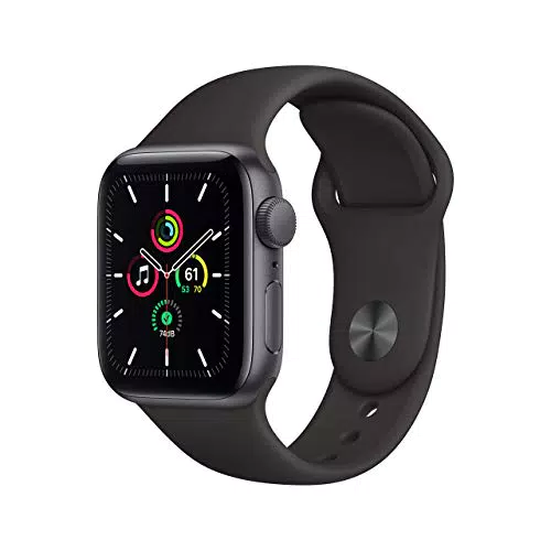 Apple Watch SE Cassa In Alluminio Color Grigio Siderale Con Nero Cinturino Sport
