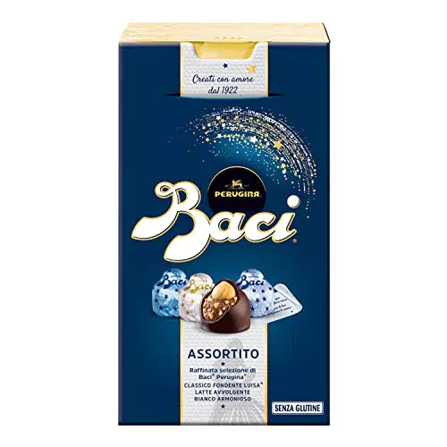 BACI PERUGINA Cioccolatini Assortiti Classico, al Latte e Bianco Scatola 200g