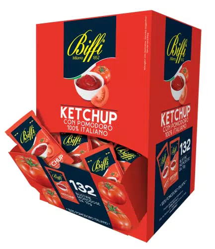 Biffi Ketchup con pomodoro 100% Italiano monodose 132 bustine monoporzione da 10 g