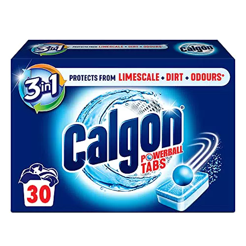 Calgon Powerball Tabs Anticalcare Lavatrice 3 in 1, 1 Confezione da 30 Pastiglie di Anticalcare per Lavatrci