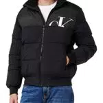Calvin Klein Cut off Mix Media Puffer Piumini, CK Black