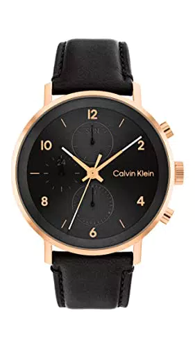 Calvin Klein Men's Analog Quartz Watch with Leather Strap 25200114