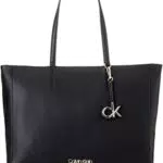 Calvin Klein Borsa Donna Shopper MD in Ecopelle, Nero