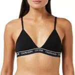 Calvin Klein Unlined Triangle Imbottitura, Black, Donna