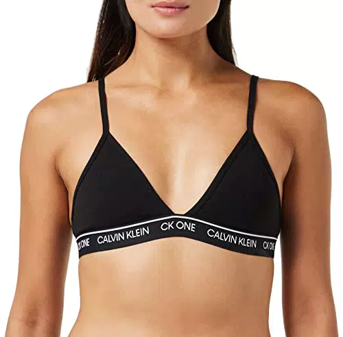 Calvin Klein Unlined Triangle Imbottitura, Black, Donna