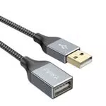 Cavo di prolunga USB, Cavo di prolunga USB 2.0 A maschio-femmina con connettori in alluminio