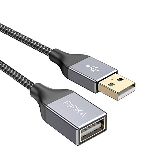 Cavo di prolunga USB, Cavo di prolunga USB 2.0 A maschio-femmina con connettori in alluminio